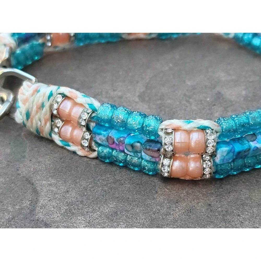 Custom Handmade Beaded Bling Dog Collar